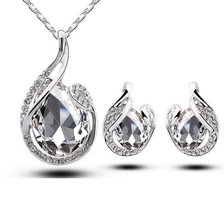 Éclat Élégant – Parure Goutte d’Eau en Strass - Art Cocoon