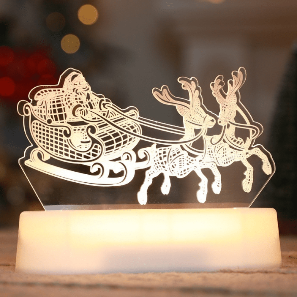 Lumière3D Noël - Illuminez vos soirées avec un Noël en relief. - Art Cocoon