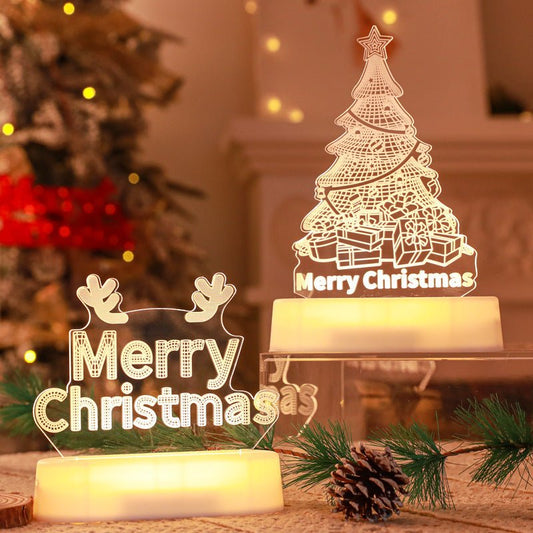Lumière3D Noël - Illuminez vos soirées avec un Noël en relief. - Art Cocoon