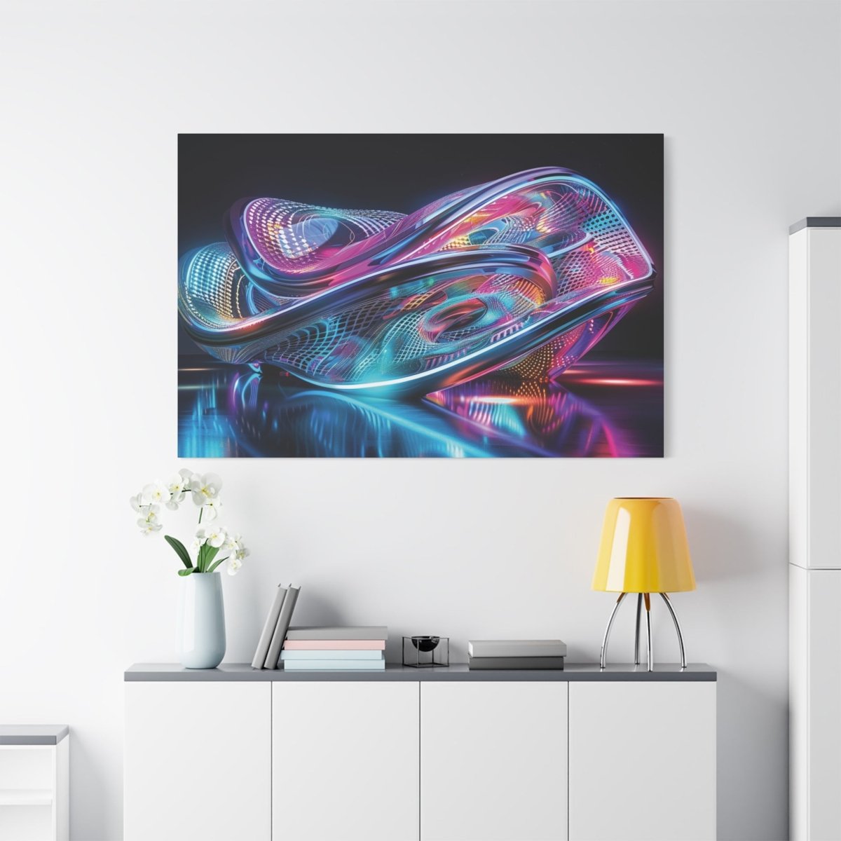 👉Pulsar Orchidée : magnifique cadre 💎effet futuriste💎garanti - Art Cocoon