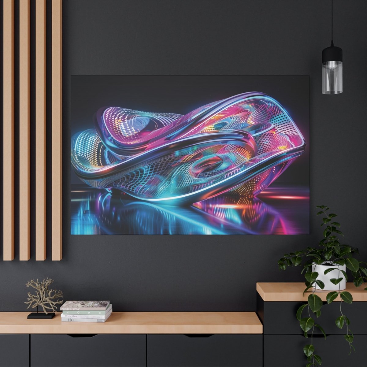 👉Pulsar Orchidée : magnifique cadre 💎effet futuriste💎garanti - Art Cocoon