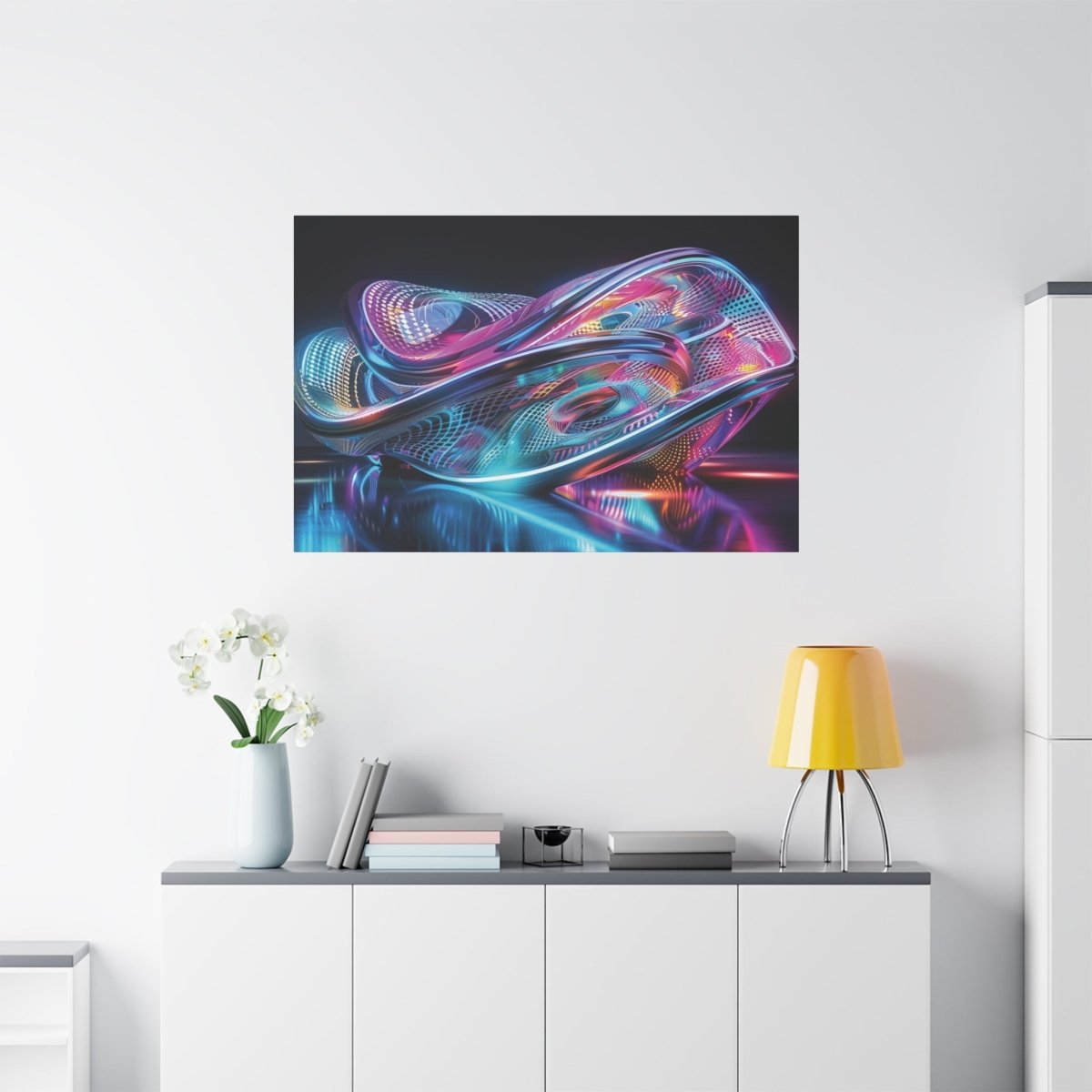 👉Pulsar Orchidée : magnifique cadre 💎effet futuriste💎garanti - Art Cocoon