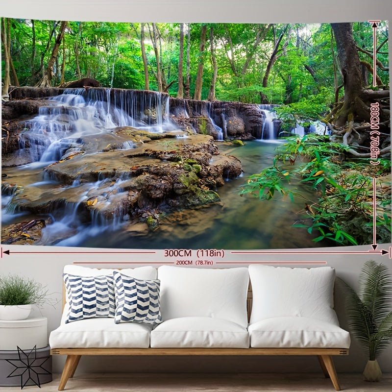 1pc Forêt Imprimer Tapisserie, Mur Suspendu Pêche Peau Tapisserie Pour Salon Chambre Dortoir Décor Maison Décor, Avec Gratuit Installation Paquet - Art Cocoon