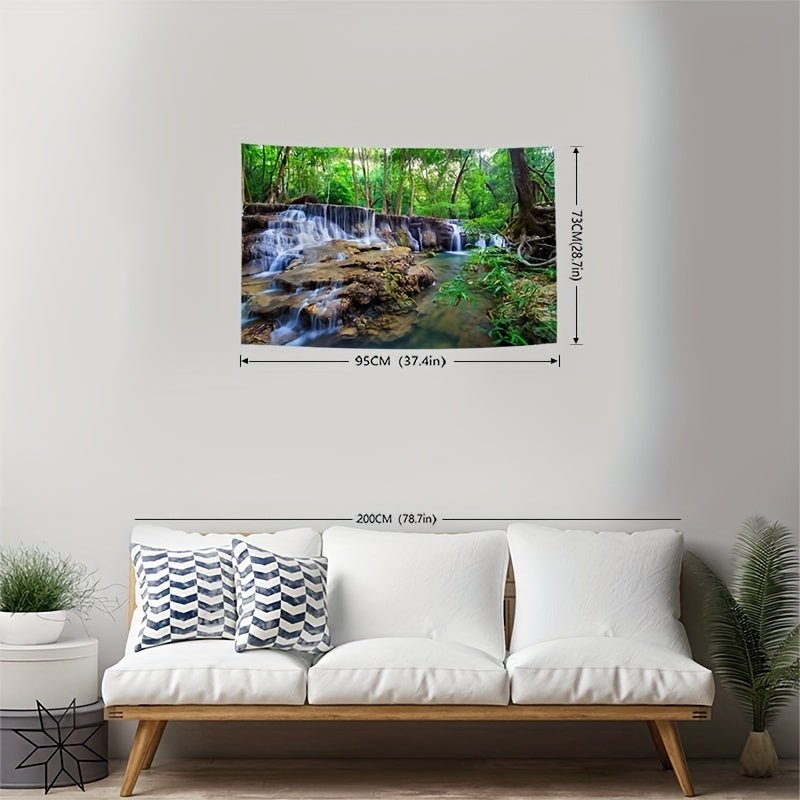 1pc Forêt Imprimer Tapisserie, Mur Suspendu Pêche Peau Tapisserie Pour Salon Chambre Dortoir Décor Maison Décor, Avec Gratuit Installation Paquet - Art Cocoon