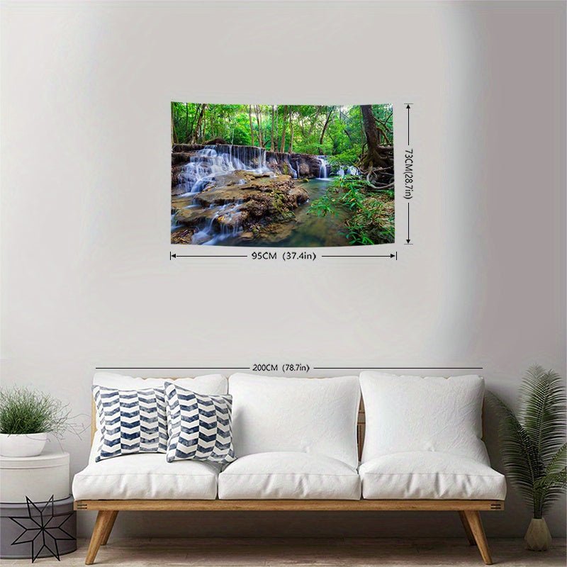 1pc Forêt Imprimer Tapisserie, Mur Suspendu Pêche Peau Tapisserie Pour Salon Chambre Dortoir Décor Maison Décor, Avec Gratuit Installation Paquet - Art Cocoon