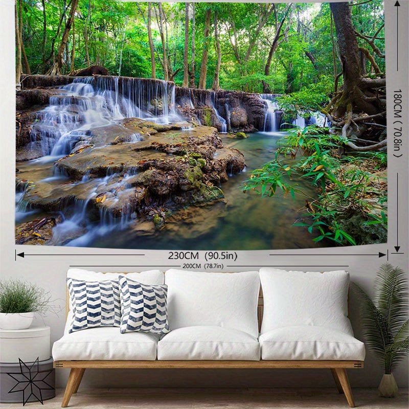 1pc Forêt Imprimer Tapisserie, Mur Suspendu Pêche Peau Tapisserie Pour Salon Chambre Dortoir Décor Maison Décor, Avec Gratuit Installation Paquet - Art Cocoon