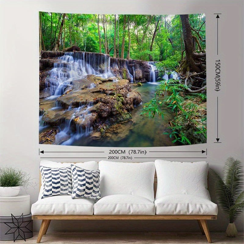 1pc Forêt Imprimer Tapisserie, Mur Suspendu Pêche Peau Tapisserie Pour Salon Chambre Dortoir Décor Maison Décor, Avec Gratuit Installation Paquet - Art Cocoon