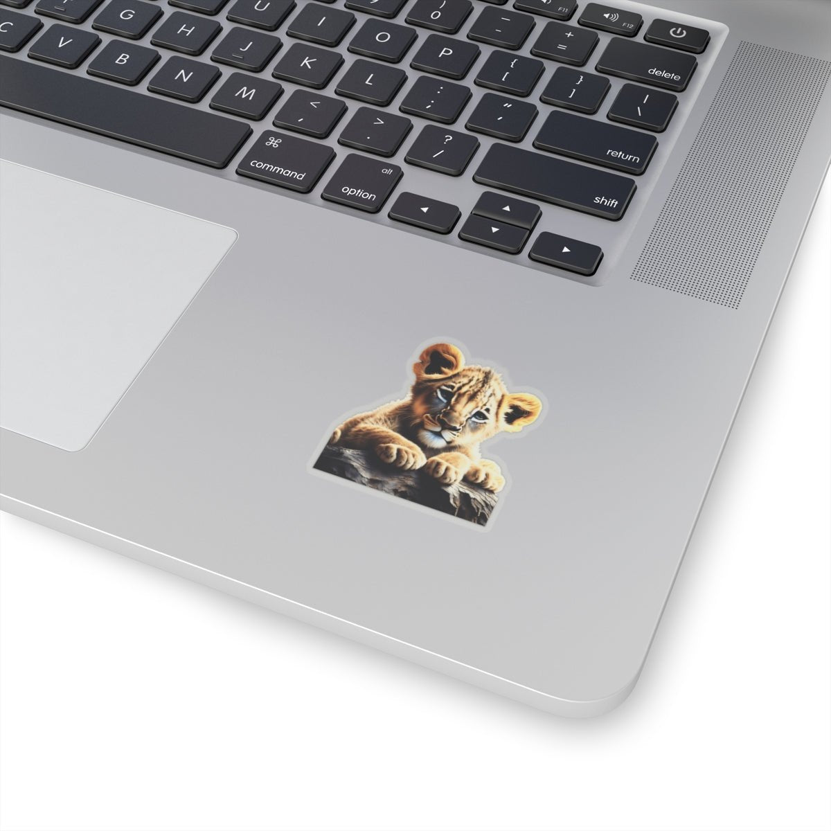 Adorable Lion Cub Kiss - Cut Stickers, Cute Animal Decor, Laptop Stickers, Children's Gift, Jungle Theme, Nature Lovers - Art Cocoon