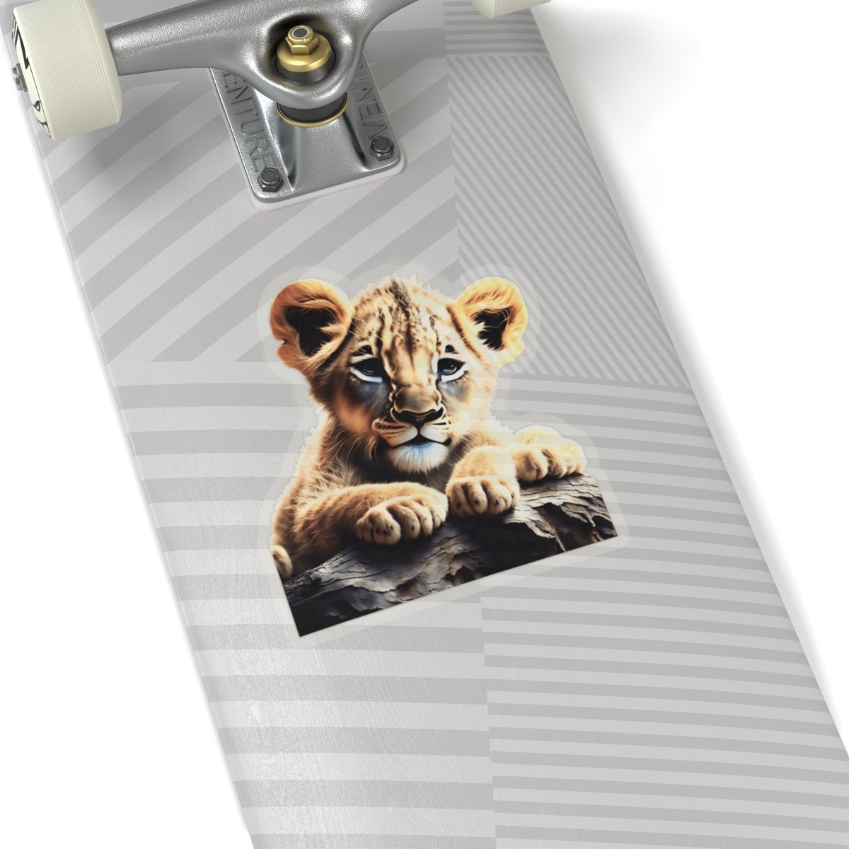 Adorable Lion Cub Kiss - Cut Stickers, Cute Animal Decor, Laptop Stickers, Children's Gift, Jungle Theme, Nature Lovers - Art Cocoon