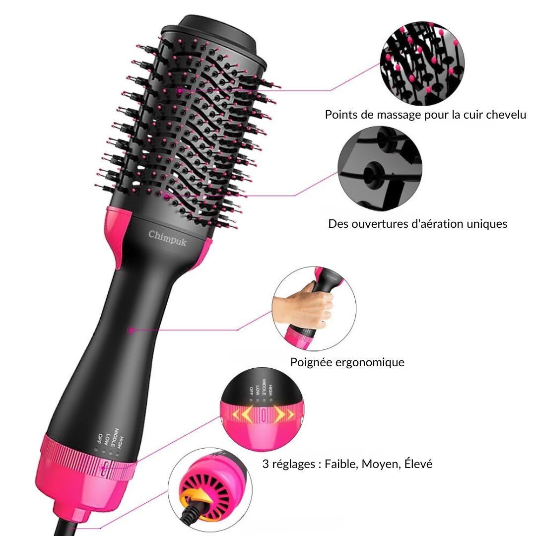 AirGlam ™ - Sèche cheveux Brosse - Art Cocoon