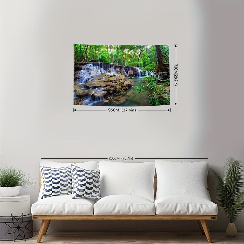 1pc Forêt Imprimer Tapisserie, Mur Suspendu Pêche Peau Tapisserie Pour Salon Chambre Dortoir Décor Maison Décor, Avec Gratuit Installation Paquet