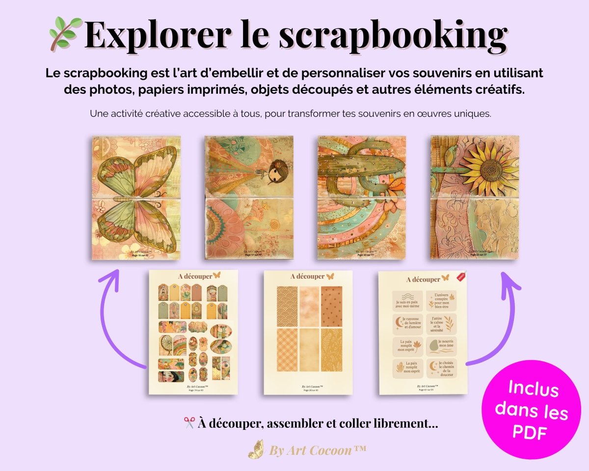 [Produit numérique] Pack Boho Chic – Fonds & Cliparts créatifs + 2 bonus à imprimer - Art Cocoon