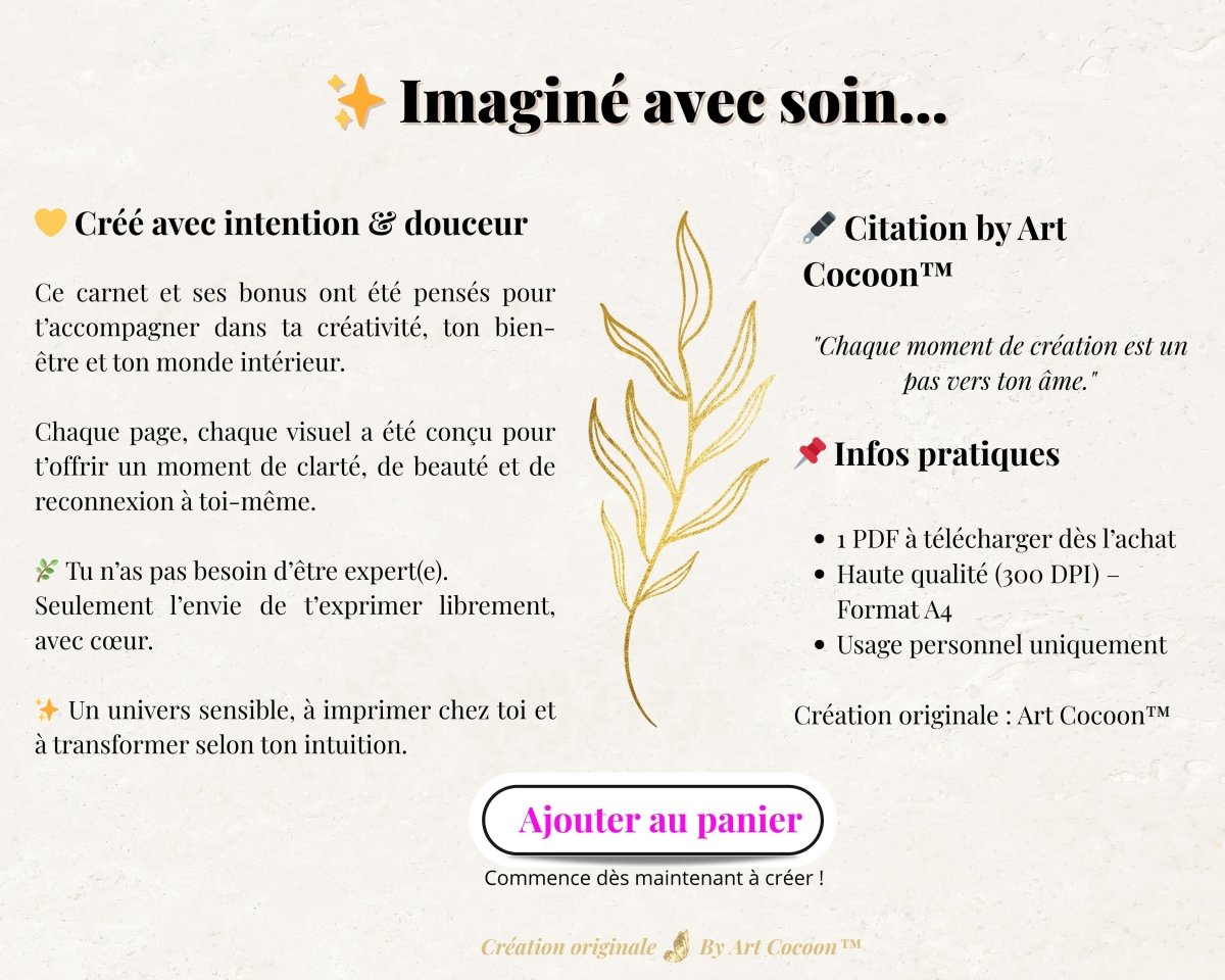 [Produit numérique] Pack Boho Chic – Fonds & Cliparts créatifs + 2 bonus à imprimer - Art Cocoon