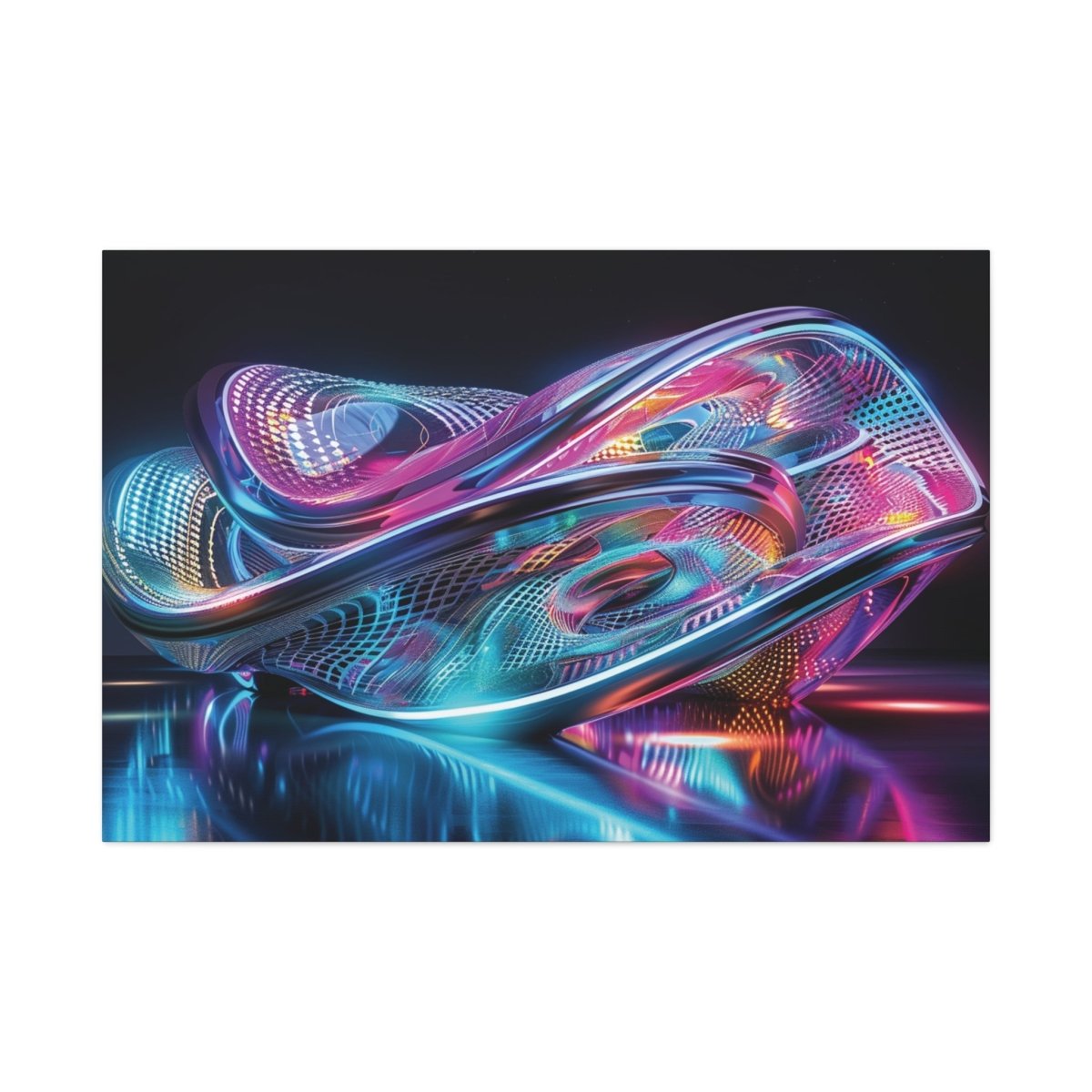 👉Pulsar Orchidée : magnifique cadre 💎effet futuriste💎garanti - Art Cocoon