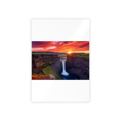 TEST Vibrant Landscape Gloss Poster - Sunset Waterfall Art Print (= Effet XXL Stickers= Poster à cller ?) - Art Cocoon