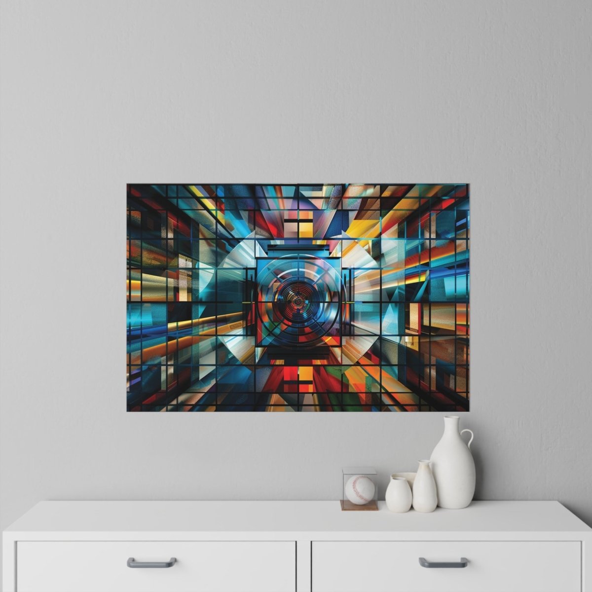 Vibrant Geometric Wall Decal - Modern Home Decor for Creative Spaces - Art Cocoon