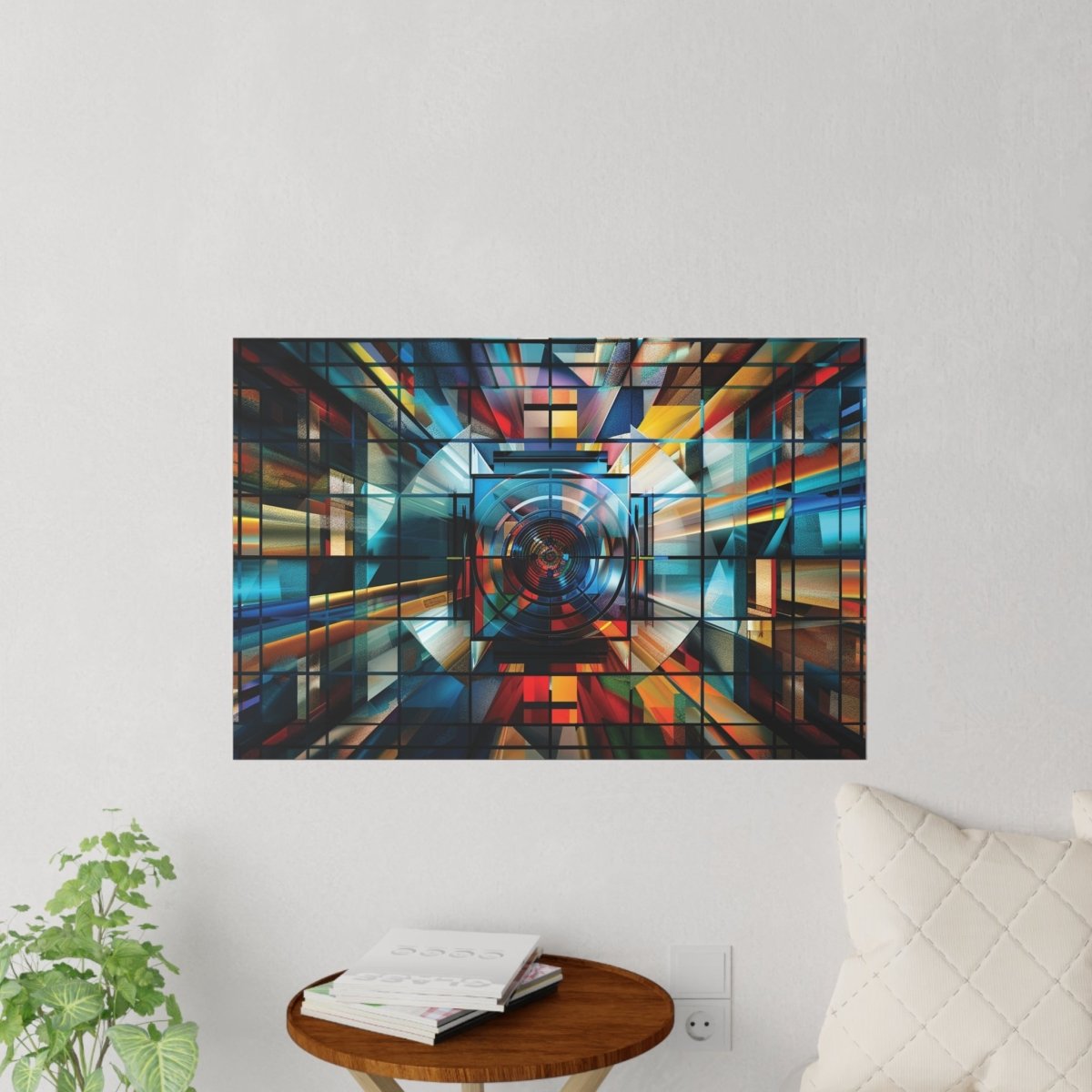 Vibrant Geometric Wall Decal - Modern Home Decor for Creative Spaces - Art Cocoon